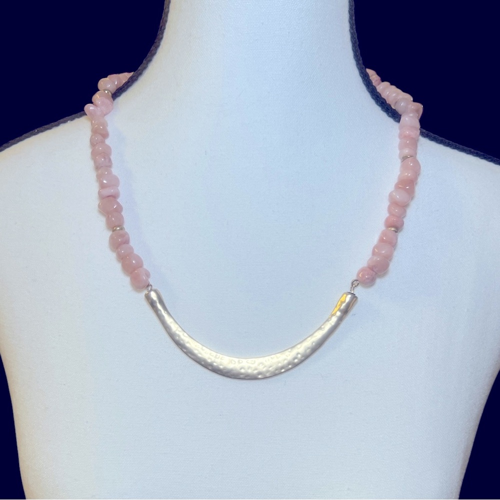 Noir Gold Tone Pink Beads Necklace with Extender NEW!